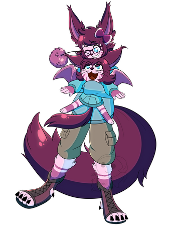 Comm for Leebe - Sylv and Moogle