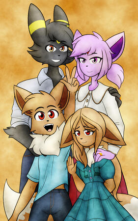 Comm for Blaster - Vee Family Portrait