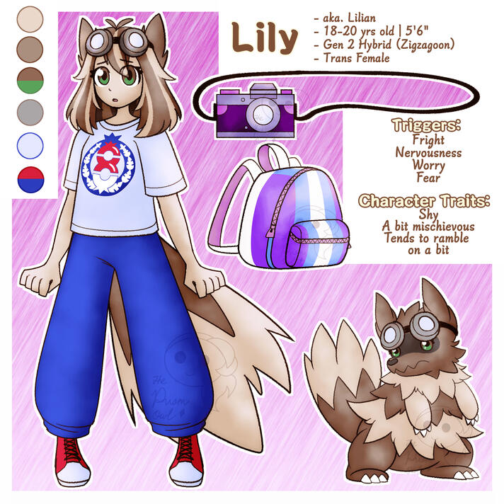 Lily the Zigzagoon Hybrid - Reference Sheet